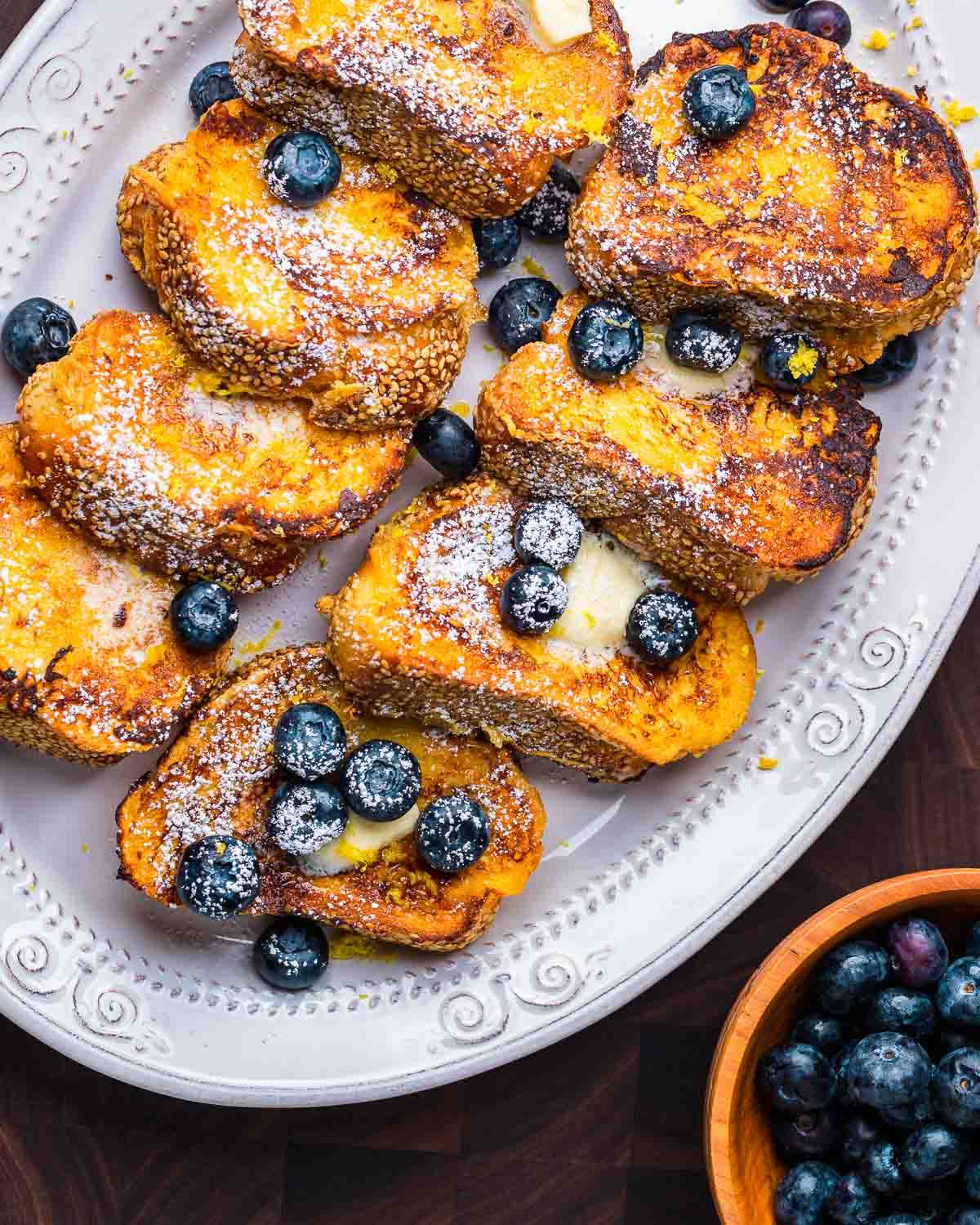 French toast with blueberries