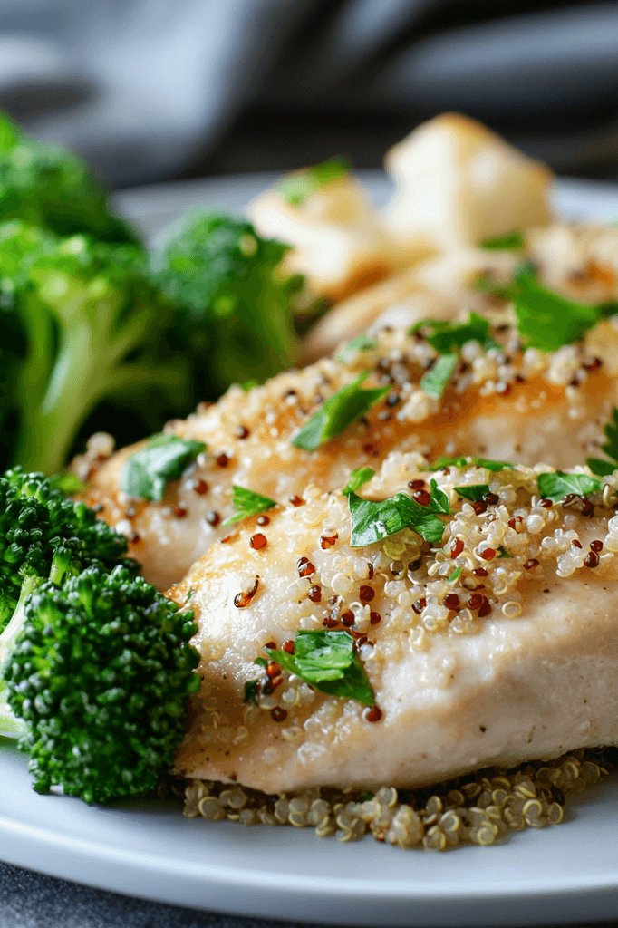 Baked chicken with quinoa and vegetables