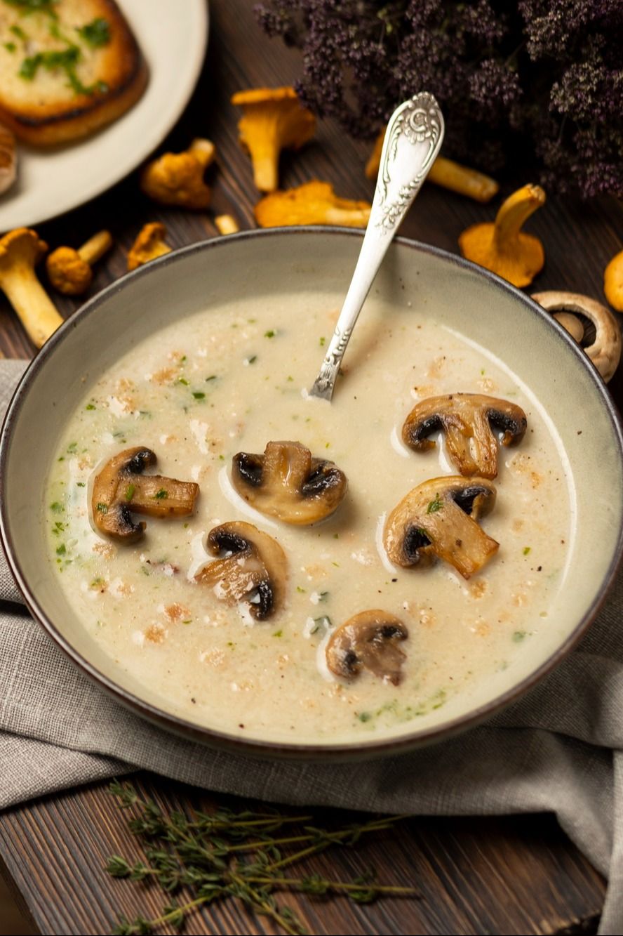 Mashed mushroom soup