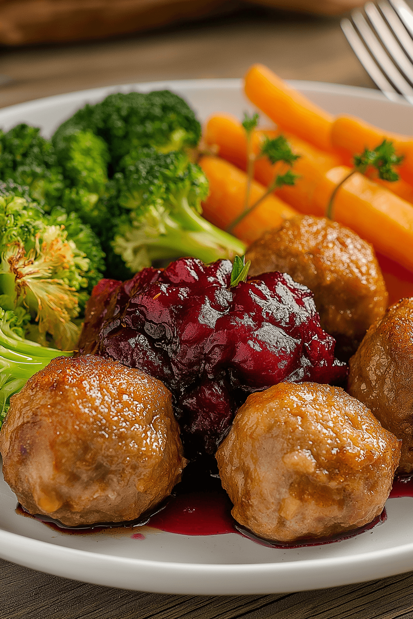 Meatballs with cranberry sauce
